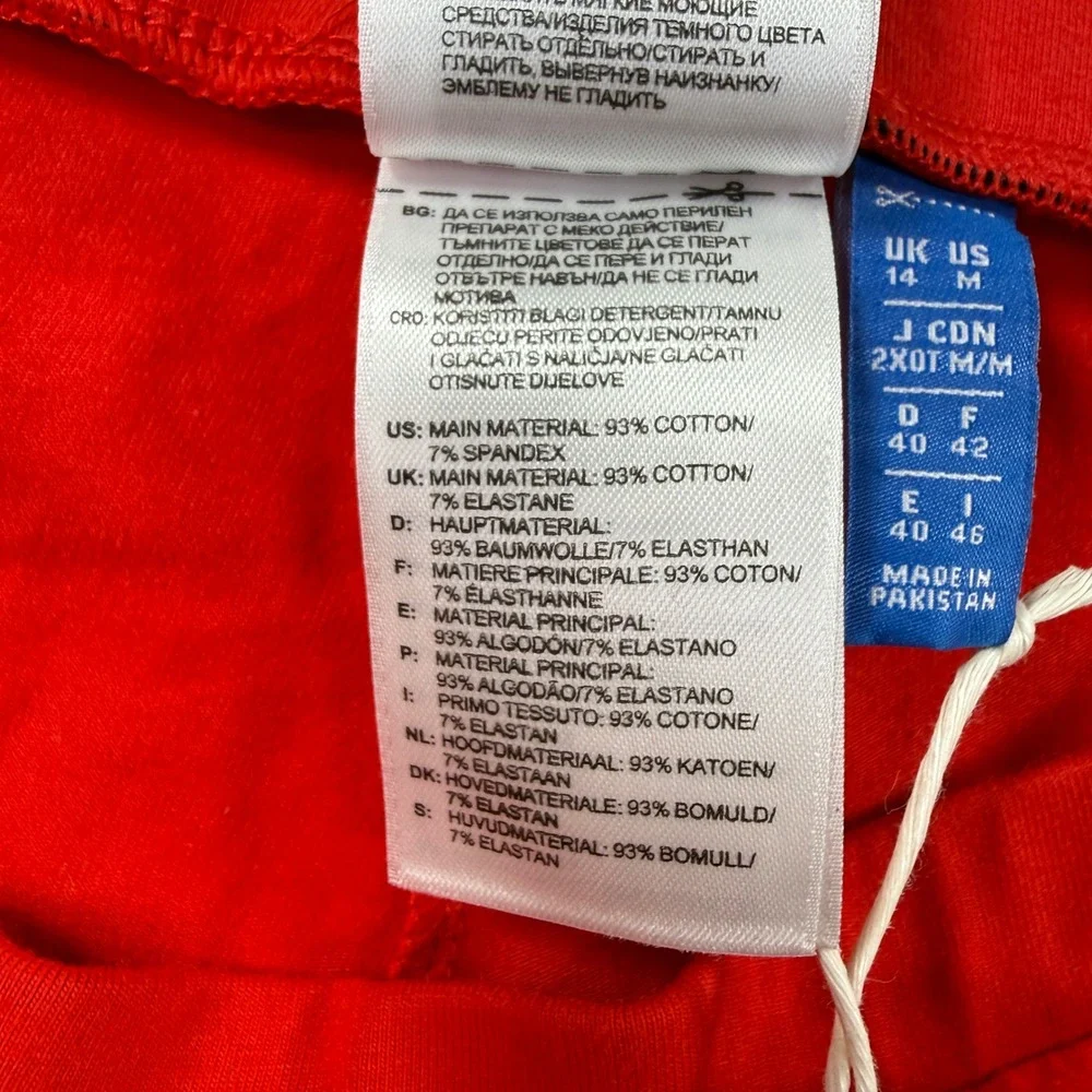 Adidas Originals Womens 3-Stripes Leggings Red White Trefoil Tights CE5438 M